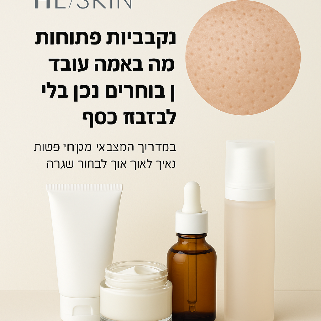 HL/SKIN - נקבוביות פתוחות: מה באמת עובד, ואיך בוחרים נכון בלי לבזבז עוד כסף
